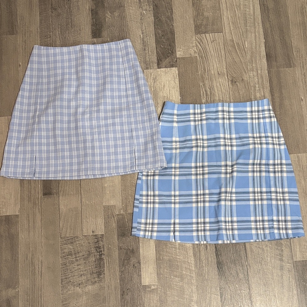 NWOT Brandy Melville Cara Skirt By John Galt Blue Plaid Skirts Bundle